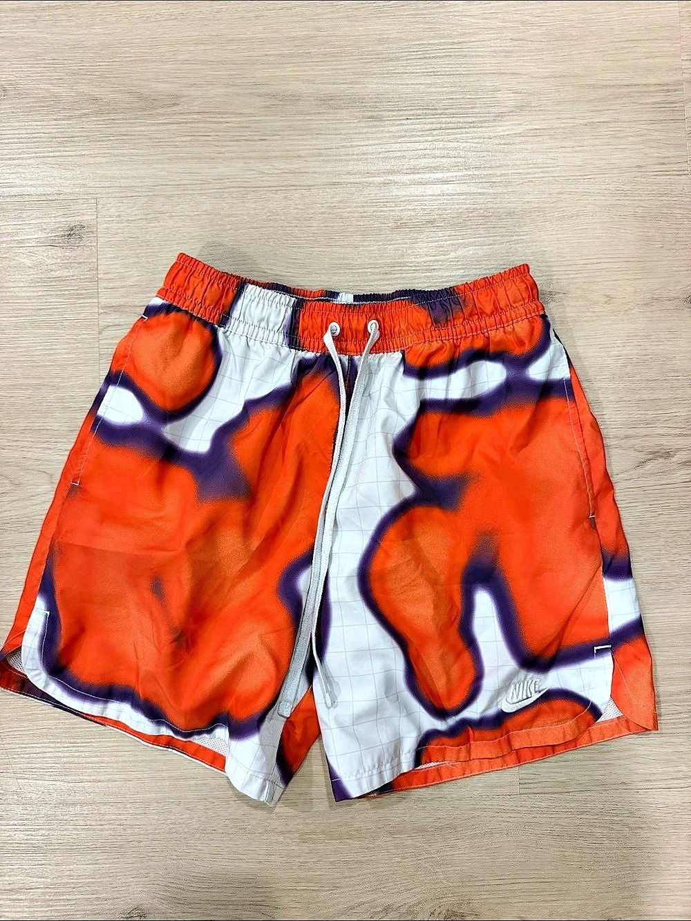Nike Abstract Athletic Swim Shorts Orange & Purple Small